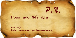 Poparadu Nádja névjegykártya
